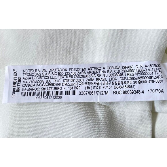 Zara Skirt Women Sz M Off White Front Asymmetrical Split Cinched Waist NWT Flaws - Picture 11 of 15